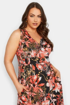 YOURS Curve Black & Orange Floral Print Wrap Maxi Dress 8 YOURS Curve Black & Orange Floral Print Wrap Maxi Dress -JOICY Clothing Shop b8b3e2df 6b7e 43 301901 D
