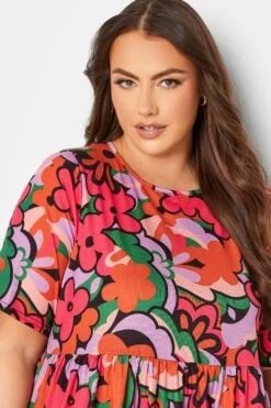 LIMITED COLLECTION Curve Pink Abstract Floral Print Midaxi Dress 9 LIMITED COLLECTION Curve Pink Abstract Floral Print Midaxi Dress -JOICY Clothing Shop b8e02b84 efd3 47 215305 D