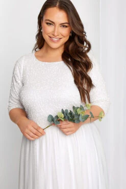 LUXE Curve White Sequin Hand Embellished Bridal Maxi Dress 8 LUXE Curve White Sequin Hand Embellished Bridal Maxi Dress -JOICY Clothing Shop bad81f88 4c76 4e 161987 D