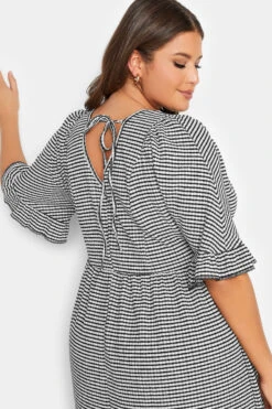 YOURS Curve Black Gingham Textured Smock Midi Dress 9 YOURS Curve Black Gingham Textured Smock Midi Dress -JOICY Clothing Shop bbacf179 cc23 45 137516 D