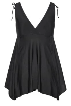 YOURS Curve Black Drawstring Shoulder Plunge Tummy Control Swim Dress -JOICY Clothing Shop bc81c5d7 b410 47 150270 Y