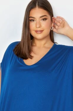 YOURS Curve Cobalt Blue Double Layered Midi Dress -JOICY Clothing Shop bcb1cace eeb8 4c 301853 D