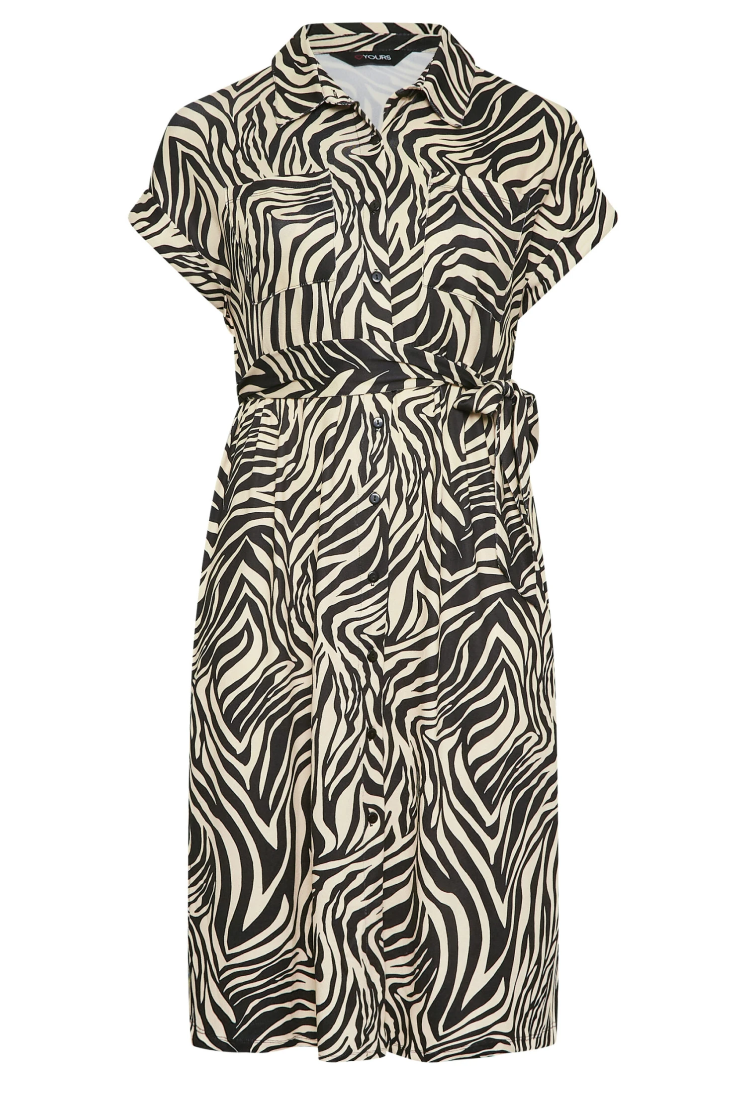 YOURS Curve Black & White Zebra Print Spilt Hem Midaxi Shirt Dress 5 YOURS Curve Black & White Zebra Print Spilt Hem Midaxi Shirt Dress - Image 5