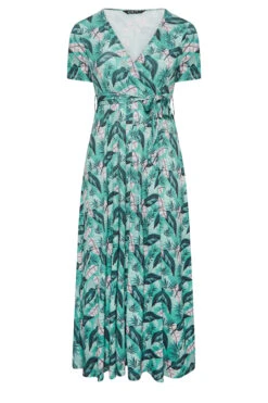 YOURS Curve Light Blue Leaf Print Maxi Wrap Dress -JOICY Clothing Shop be5f9650 dd2e 4d 302161 X