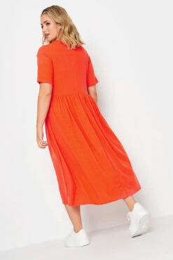 LIMITED COLLECTION Curve Orange Ribbed Peplum Midi Dress -JOICY Clothing Shop c01e050a 55b2 4e 215704 C
