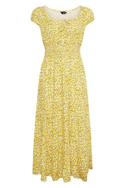 Curve Yellow Floral Print Bardot Maxi Dress 10 Curve Yellow Floral Print Bardot Maxi Dress -JOICY Clothing Shop c16b8fbc bc5c 47 137100 X