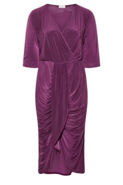 YOURS LONDON Curve Purple Ruffle Wrap Bodycon Dress -JOICY Clothing Shop c210da77 cad6 46 161808 X