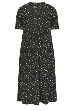 YOURS Curve Black Ditsy Floral Smock Dress -JOICY Clothing Shop c29e48ff 6830 45 302231 Y