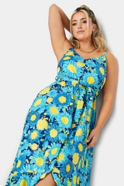 LIMITED COLLECTION Curve Blue Floral Frill Hem Midaxi Dress -JOICY Clothing Shop c2b25c0b f3dd 41 215496 D