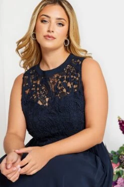 YOURS LONDON Curve Dark Blue Lace Front Chiffon Maxi Dress 8 YOURS LONDON Curve Dark Blue Lace Front Chiffon Maxi Dress -JOICY Clothing Shop c2ef27c9 9dc3 44 161889 D