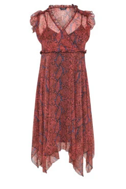 YOURS Curve Red Animal Print Hanky Hem Dress -JOICY Clothing Shop c3c568a2 d030 4c 174006 X