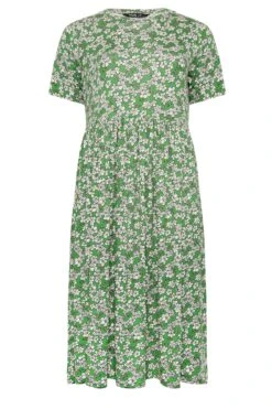 YOURS Curve Green Floral Smock Dress -JOICY Clothing Shop c54d1900 c1da 45 302229 X