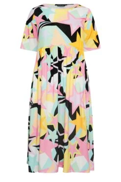 LIMITED COLLECTION Curve Black & Pink Star Print Midaxi Smock Dress -JOICY Clothing Shop c6d5c671 b4fc 4c 215705 X