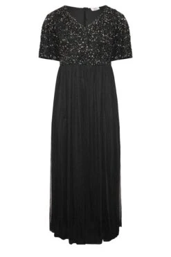 LUXE Curve Black Angel Sequin Sleeve Maxi Dress 10 LUXE Curve Black Angel Sequin Sleeve Maxi Dress -JOICY Clothing Shop c7355f21 c59f 4c 161932 X