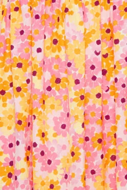 YOURS Curve Pink Floral Print Shirred Midi Dress -JOICY Clothing Shop c750429d 0ea8 43 137321 Z