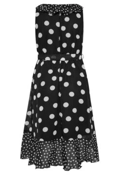 YOURS LONDON Curve Black Polka Dot Print Double Ruffle Wrap Dress -JOICY Clothing Shop c8639b67 3582 4a 162055 Y