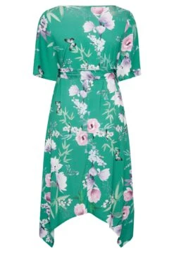 YOURS LONDON Curve Green Floral Hanky Hem Dress -JOICY Clothing Shop c8dfdb72 59c0 4b 162137 Y