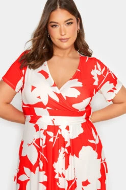 YOURS Curve Red Floral Midaxi Wrap Dress -JOICY Clothing Shop c9d051af eca7 48 301988 D