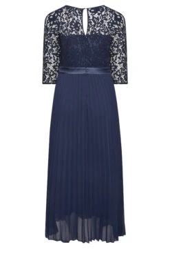 YOURS LONDON Curve Navy Blue Lace Pleated Maxi Dress -JOICY Clothing Shop cc653988 cd5a 45 161900 Y