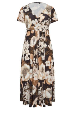 YOURS Curve Black Neutral Floral Print Wrap Front Midaxi Dress -JOICY Clothing Shop cd88d8ca d350 45 302154 X