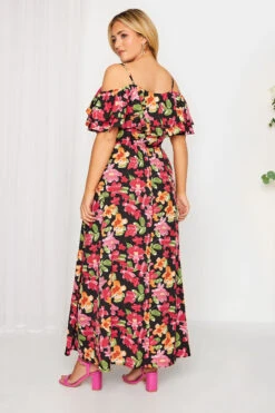 YOURS LONDON Curve Black Floral Bardot Ruffle Maxi Dress -JOICY Clothing Shop cfd0cc24 1e9d 44 161956 D