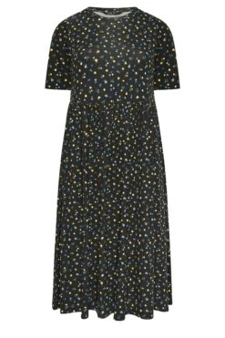 YOURS Curve Black Ditsy Floral Smock Dress -JOICY Clothing Shop d2bb3500 d00c 48 302231 X