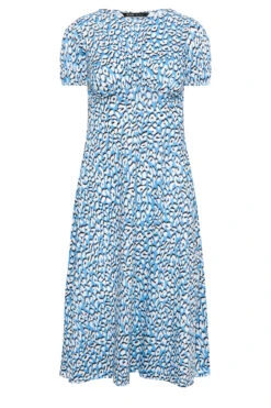YOURS PETITE Curve Blue & White Animal Print Midi Dress -JOICY Clothing Shop d418b522 ea67 4a 174597 X