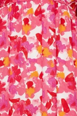 YOURS Curve Pink Floral Cold Shoulder Midaxi Dress -JOICY Clothing Shop d4e6abb8 52da 48 137287 Z