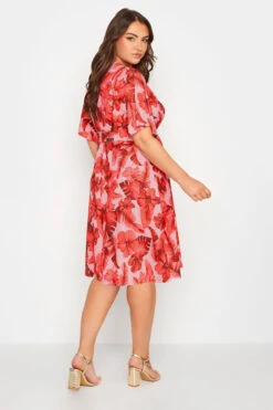 YOURS LONDON Curve Pink Tropical Floral Print Wrap Dress -JOICY Clothing Shop d68b1608 72ed 44 162202 C