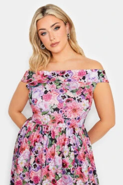 YOURS PETITE Curve Black Floral Border Bardot Dress 8 YOURS PETITE Curve Black Floral Border Bardot Dress -JOICY Clothing Shop d8ac5a15 ef5d 45 174573 D