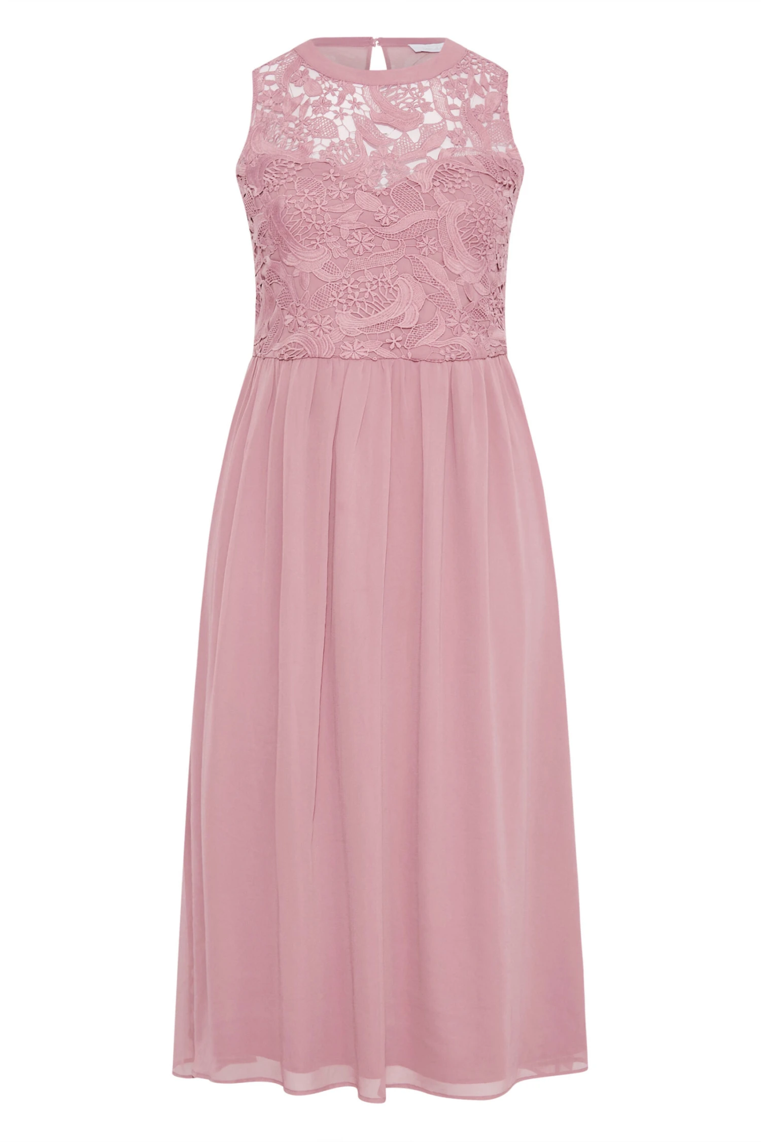 YOURS LONDON Curve Pink Lace Front Chiffon Maxi Dress 5 YOURS LONDON Curve Pink Lace Front Chiffon Maxi Dress - Image 5