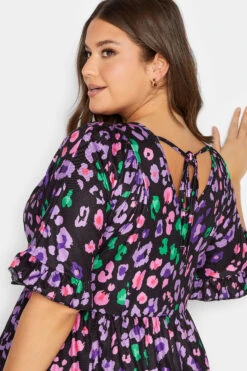 YOURS Curve Black Animal Print Smock Midi Dress -JOICY Clothing Shop dceb6ce1 1b19 4e 137508 D