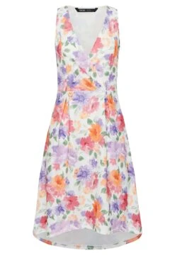 YOURS PETITE Curve White Floral Dipped Hem Midi Dress -JOICY Clothing Shop dd5b6f1b da12 47 174554 X