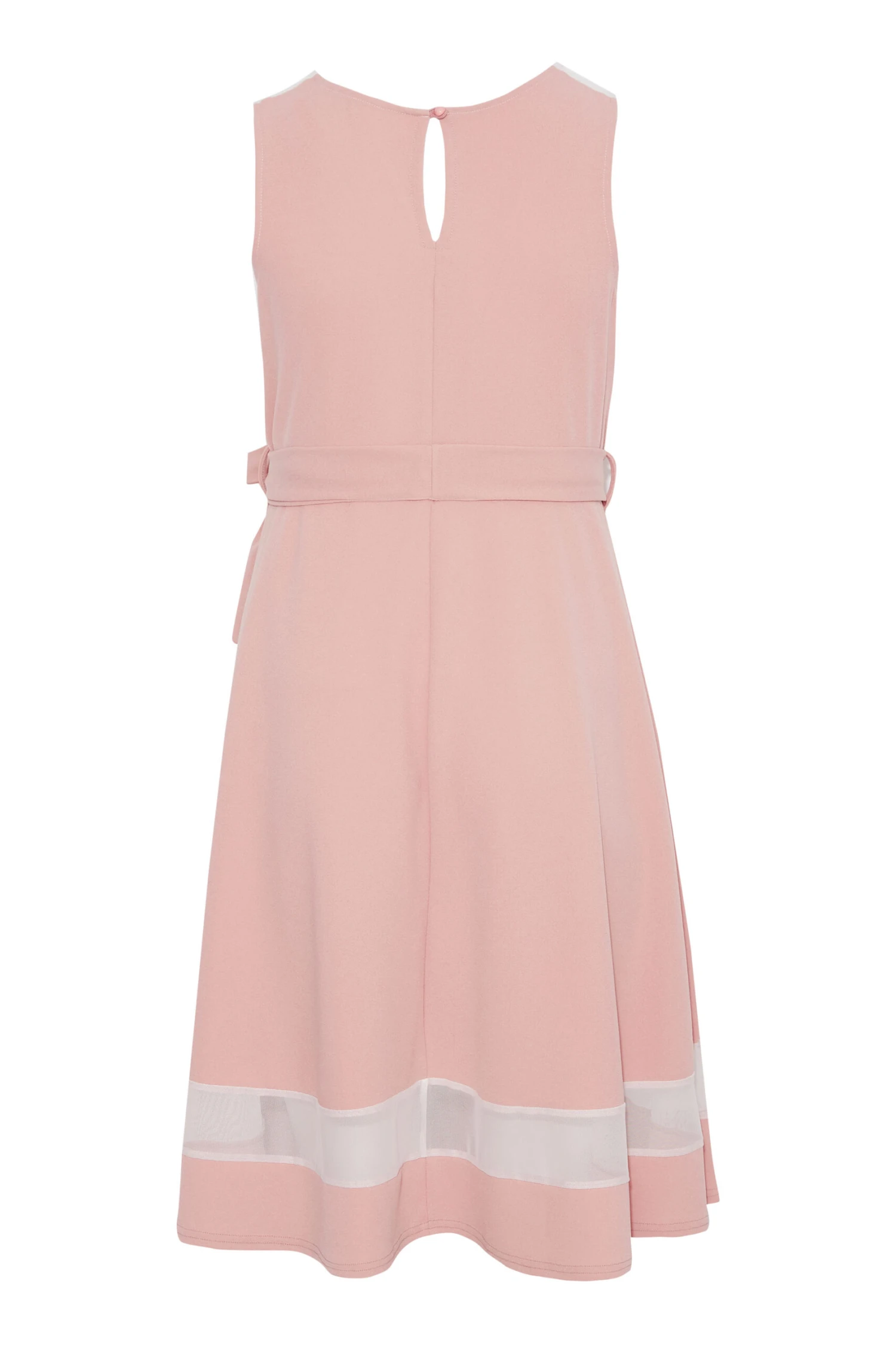 YOURS LONDON Curve Pink Mesh Panel Skater Dress 6 YOURS LONDON Curve Pink Mesh Panel Skater Dress - Image 6