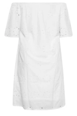 YOURS Curve White Broderie Anglaise Bardot Dress -JOICY Clothing Shop df34cdb9 9cf7 40 137466 Y