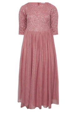 LUXE Curve Dark Pink Sequin Hand Embellished Maxi Dress -JOICY Clothing Shop e0ee43ec 5105 4f 161986 X