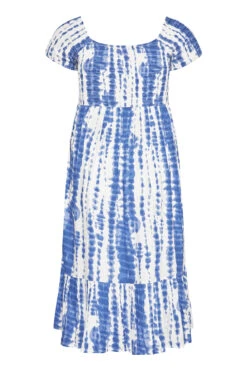 BUMP IT UP MATERNITY Curve Blue Tie Dye Shirred Dress -JOICY Clothing Shop e136fa8e 3713 43 158361 Y
