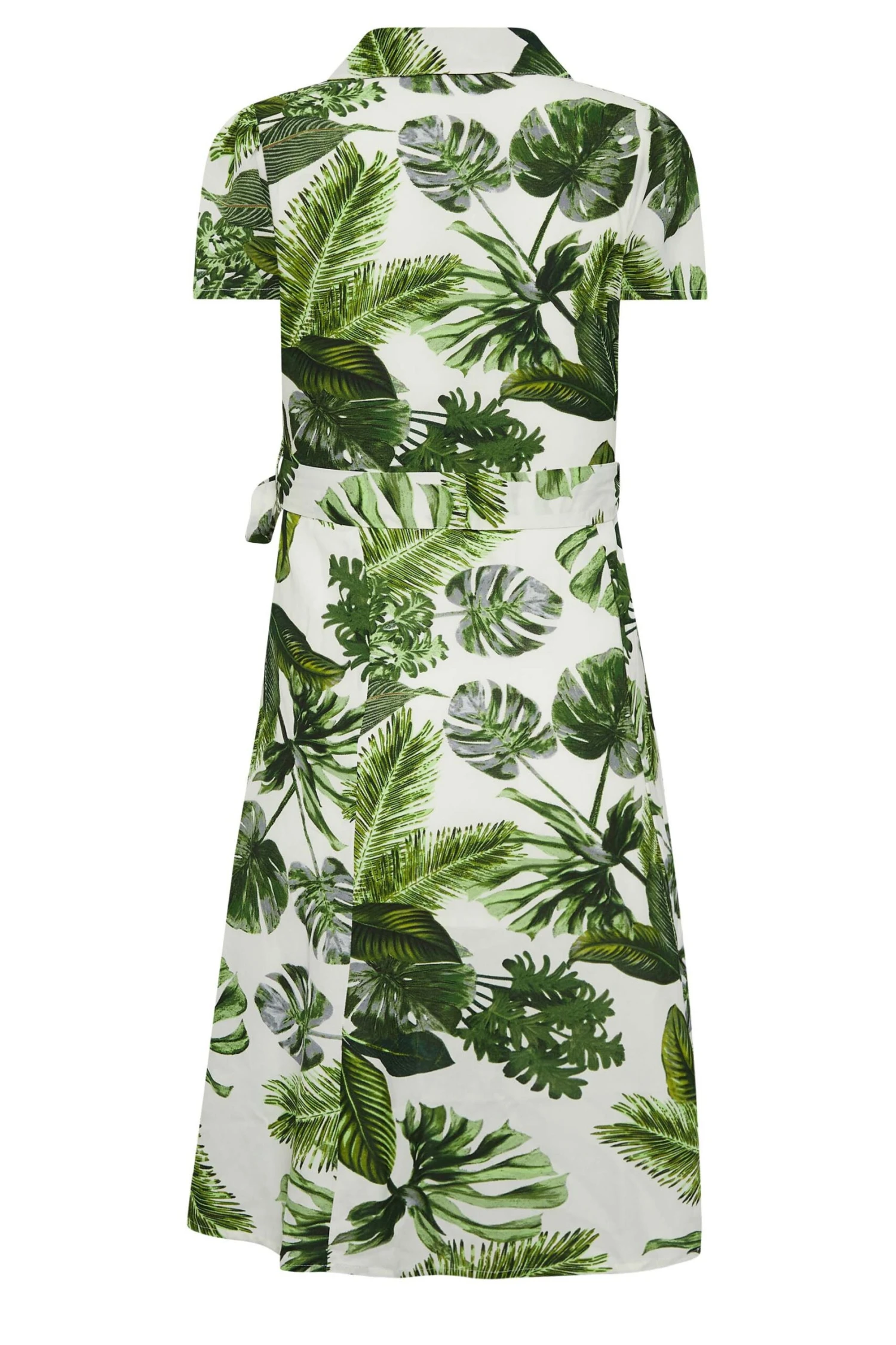 YOURS PETITE Curve Green Leaf Print Shirt Dress 6 YOURS PETITE Curve Green Leaf Print Shirt Dress - Image 6