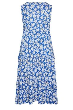 YOURS Curve Blue Floral Print Wrap Midi Dress -JOICY Clothing Shop e2561dfe 88a3 46 301899 Y