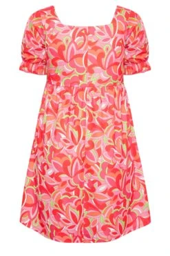 LIMITED COLLECTION Curve Red Abstract Print Smock Dress -JOICY Clothing Shop e27caf00 82f3 4c 215538 Y