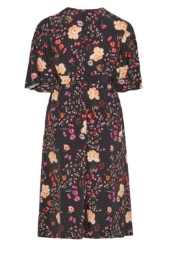 YOURS LONDON Curve Black Floral Print Midi Wrap Dress -JOICY Clothing Shop e38a737d 56a5 47 161817 Y