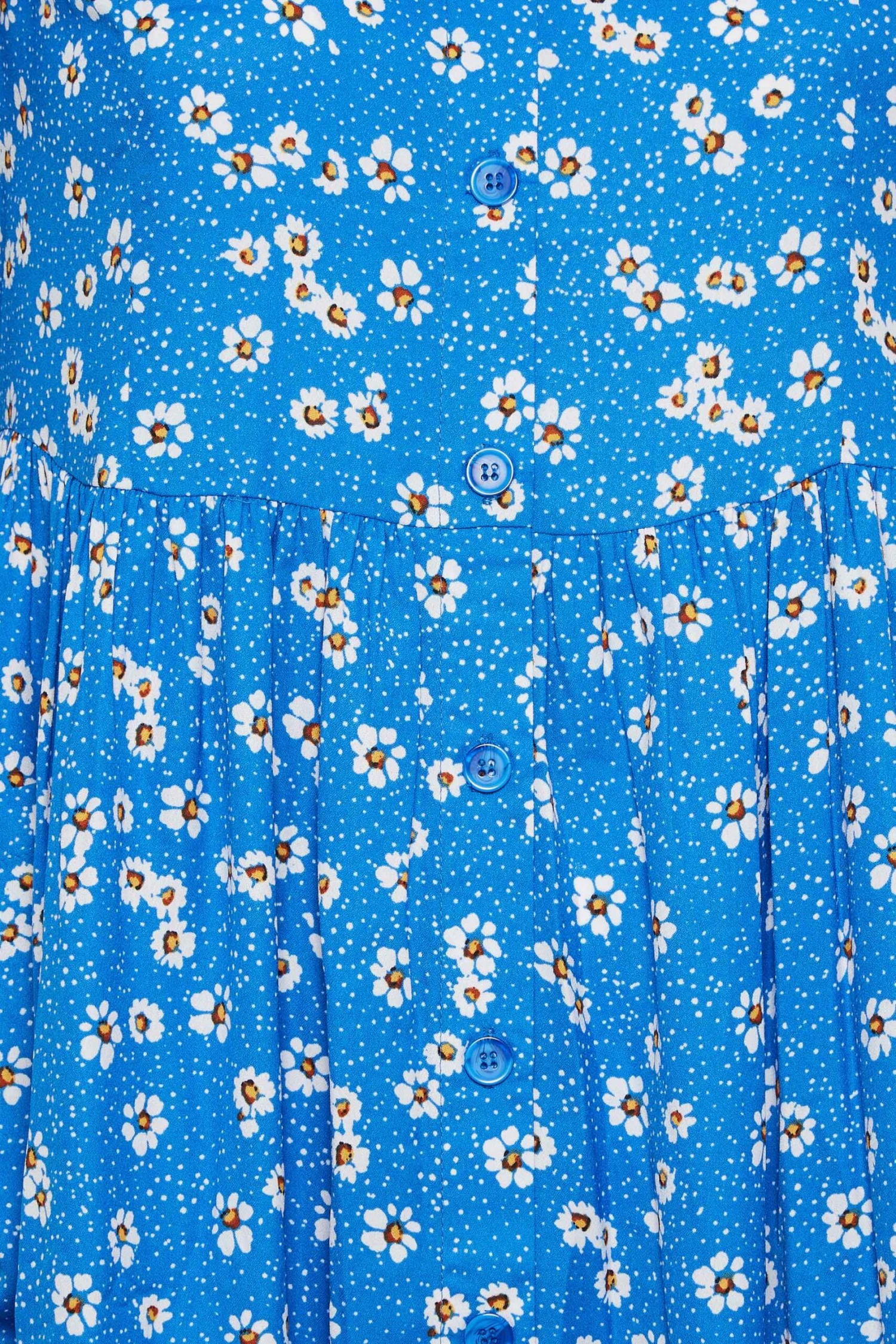 YOURS Curve Blue Daisy Print Smock Dress 4 YOURS Curve Blue Daisy Print Smock Dress - Image 4