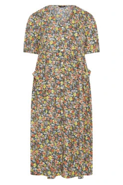 LIMITED COLLECTION Curve Yellow Floral Drop Pocket Smock Dress 10 LIMITED COLLECTION Curve Yellow Floral Drop Pocket Smock Dress -JOICY Clothing Shop e56bd87f 29dd 44 217023 X