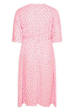YOURS LONDON Curve Pink Polka Dot Midi Wrap Dress -JOICY Clothing Shop e6634fb7 9721 4c 161732 Y