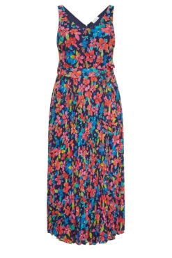YOURS LONDON Curve Blue Floral Pleated Maxi Dress -JOICY Clothing Shop e6c3fcef 9418 4e 162021 X