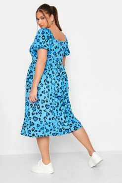LIMITED COLLECTION Curve Blue Leopard Print Midaxi Dress -JOICY Clothing Shop e6e5c9b3 02d9 42 215828 D