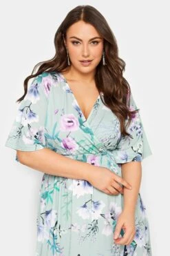 YOURS LONDON Light Blue Floral Shirred Maxi Dress -JOICY Clothing Shop e800f615 31c8 41 162126 D