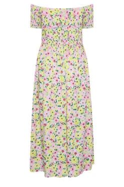 YOURS Curve White Floral Print Shirred Maxi Dress -JOICY Clothing Shop e9886273 cee8 49 137342 Y