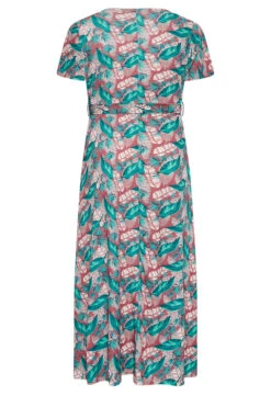 YOURS Curve Pink Leaf Print Maxi Wrap Dress 11 YOURS Curve Pink Leaf Print Maxi Wrap Dress -JOICY Clothing Shop eab97b85 0747 47 302160 Y