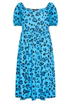 LIMITED COLLECTION Curve Blue Leopard Print Midaxi Dress -JOICY Clothing Shop eacb467f e55a 41 215828 X
